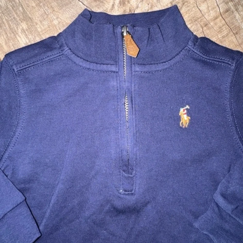 Ralph Lauren Polo Kids Navy Blue Quarter Zip Pullover Sweatshirt 9M‎